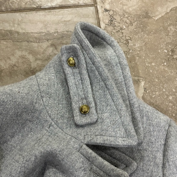 J.Crew Majesty‎ Peacot In Stadium Cloth F4923 sz 0 silver - Picture 8 of 16